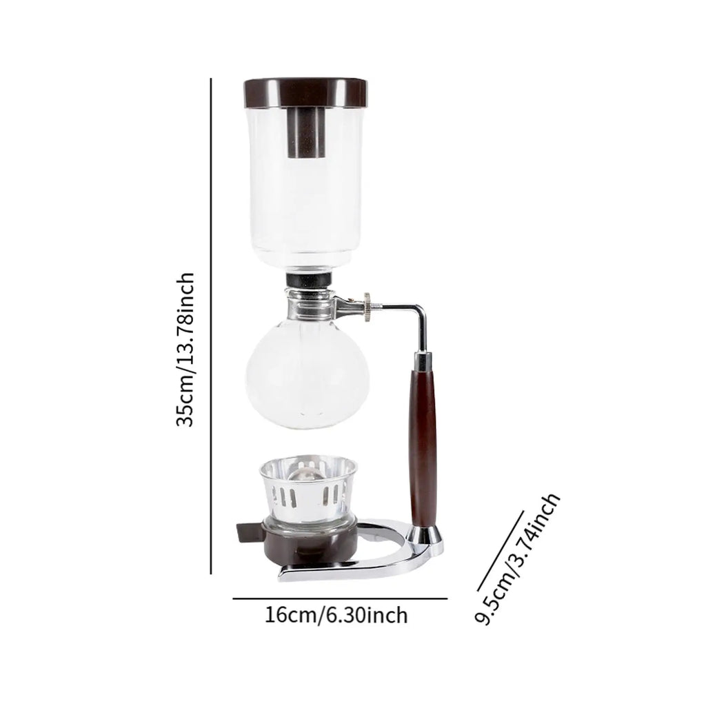 Siphon Vacuum Coffee Maker wooden Handle Siphon Pot Professional Coffee Kettle Pot Set Filter Espresso Syphon Coffee Maker Cafe