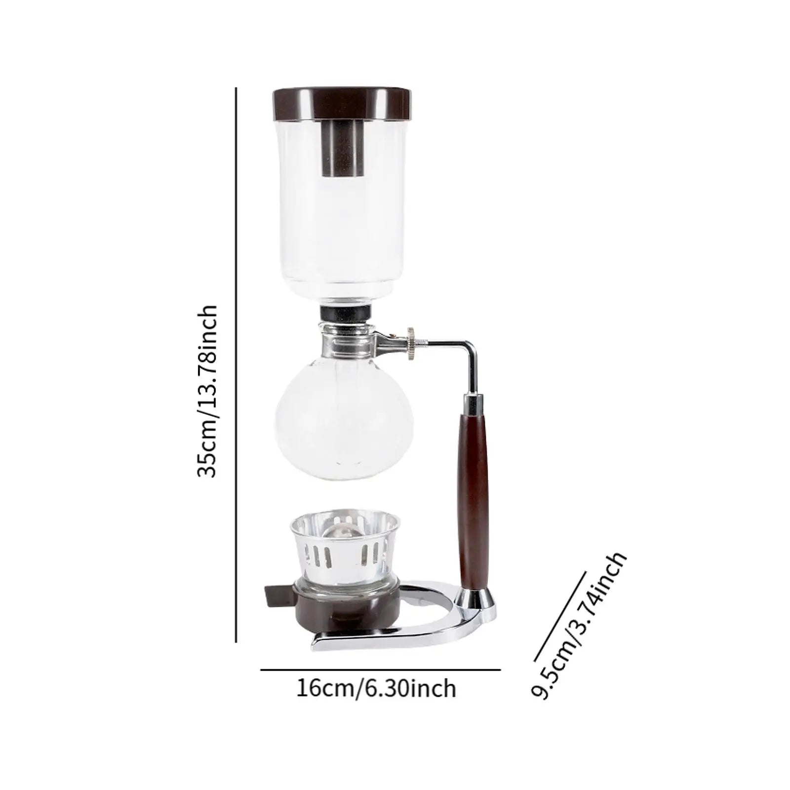 Siphon Vacuum Coffee Maker wooden Handle Siphon Pot Professional Coffee Kettle Pot Set Filter Espresso Syphon Coffee Maker Cafe
