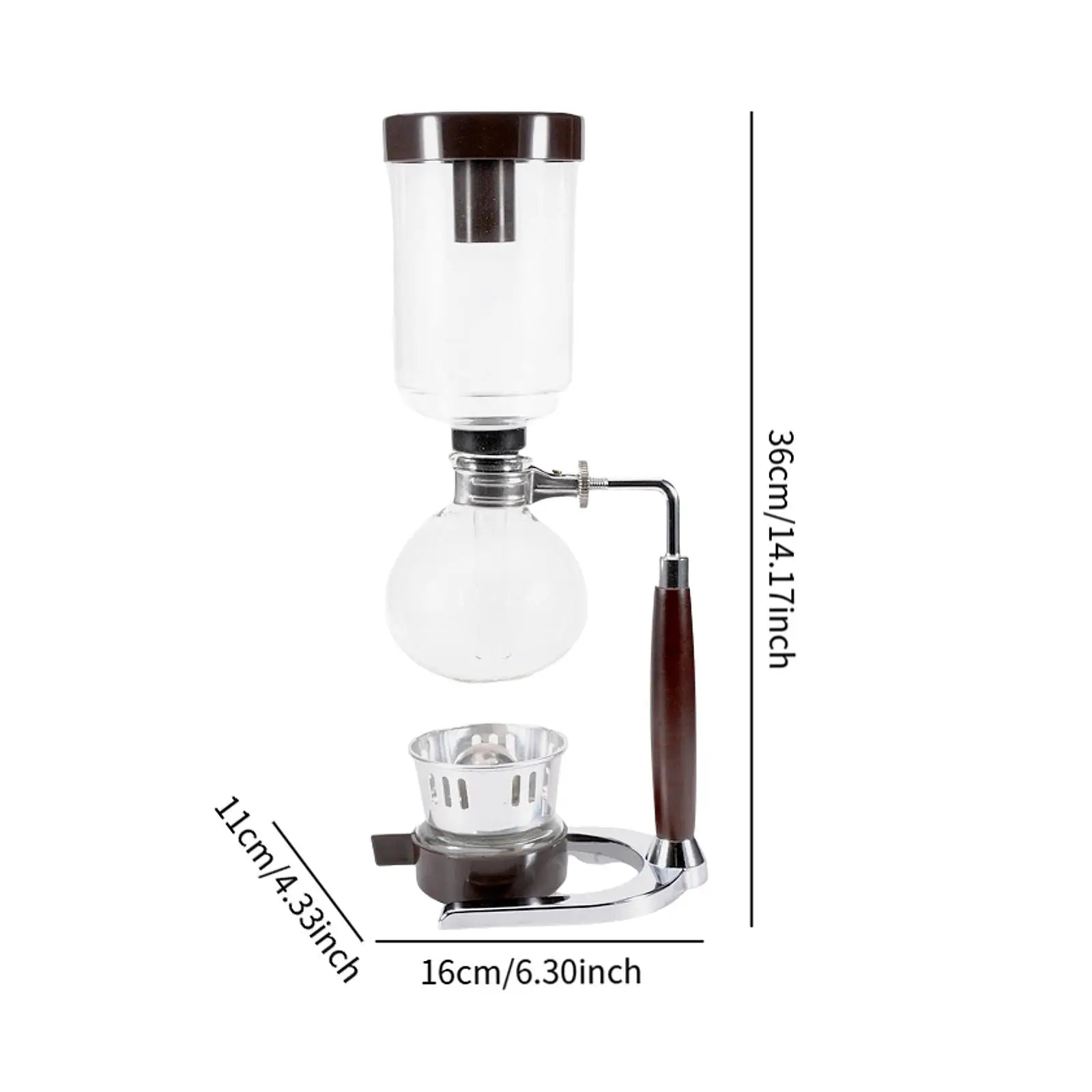Siphon Vacuum Coffee Maker wooden Handle Siphon Pot Professional Coffee Kettle Pot Set Filter Espresso Syphon Coffee Maker Cafe