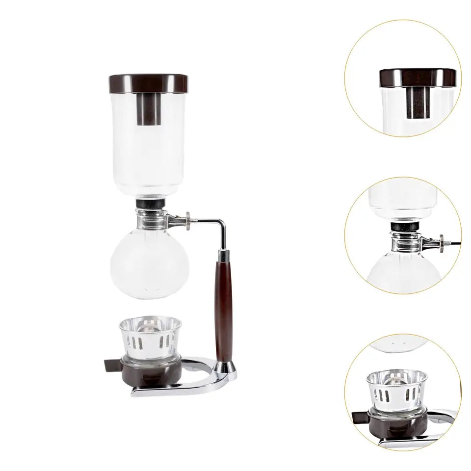 Siphon Vacuum Coffee Maker wooden Handle Siphon Pot Professional Coffee Kettle Pot Set Filter Espresso Syphon Coffee Maker Cafe