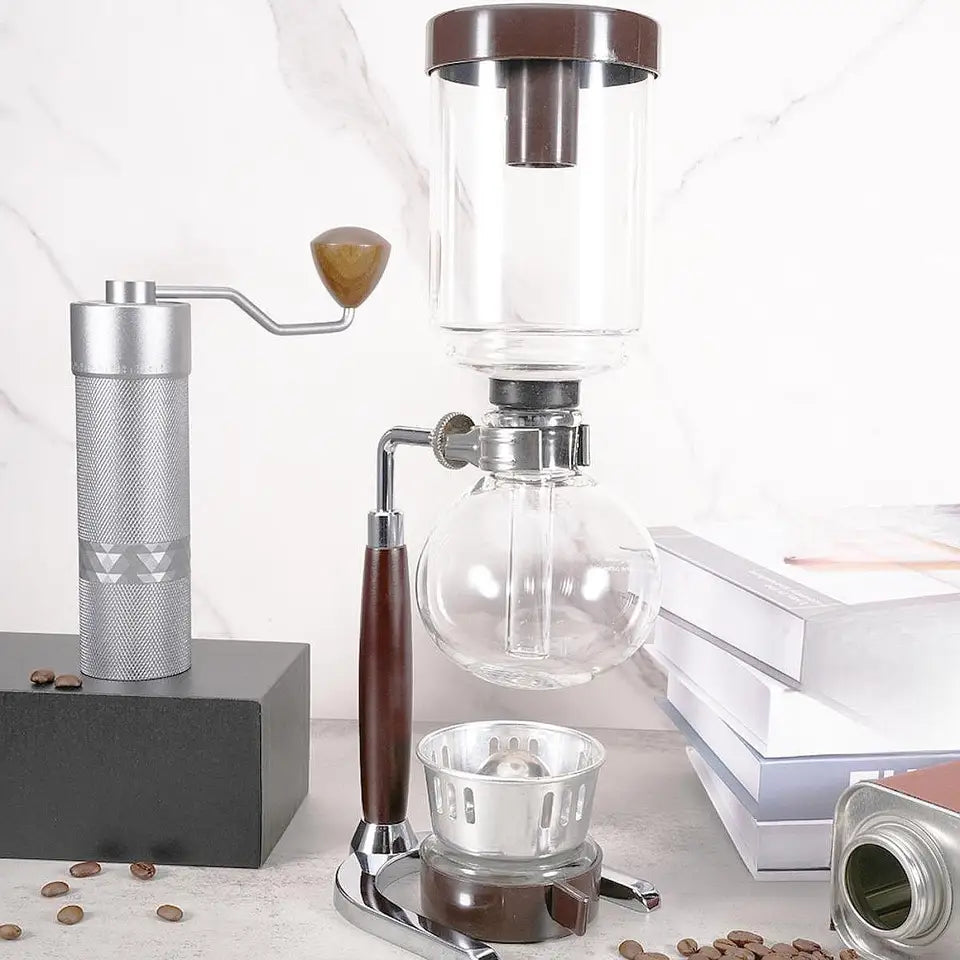Siphon Vacuum Coffee Maker wooden Handle Siphon Pot Professional Coffee Kettle Pot Set Filter Espresso Syphon Coffee Maker Cafe