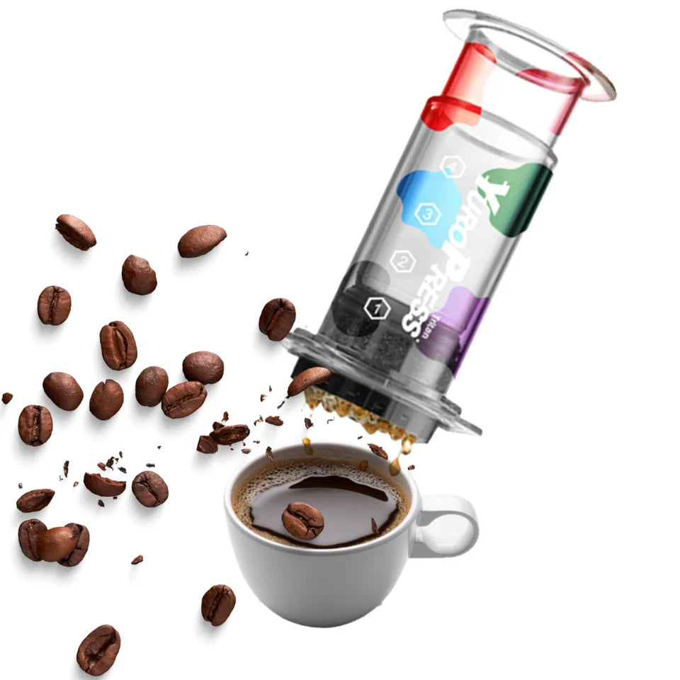 Yuropress Portable Espresso Coffee maker Air press Car Home Powder Travel French press Hand Press Cold brew pot hiking Camping