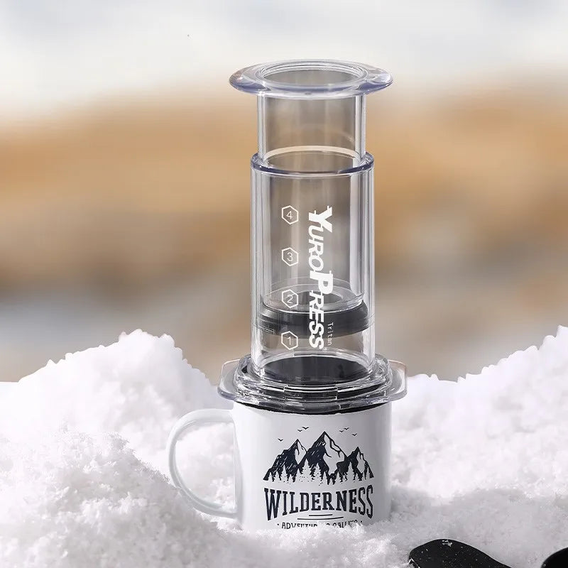Yuropress Portable Espresso Coffee maker Air press Car Home Powder Travel French press Hand Press Cold brew pot hiking Camping