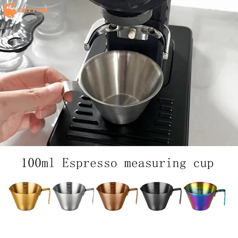 1PCS Stainless Steel Coffee Measuring Cup Kitchen Tool Scale Mark Espresso Shot Cup Coffee Machine Accessories Measure Mug