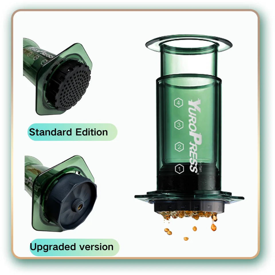 Yuropress Portable Espresso Coffee maker Air press Car Home Powder Travel French press Hand Press Cold brew pot hiking Camping