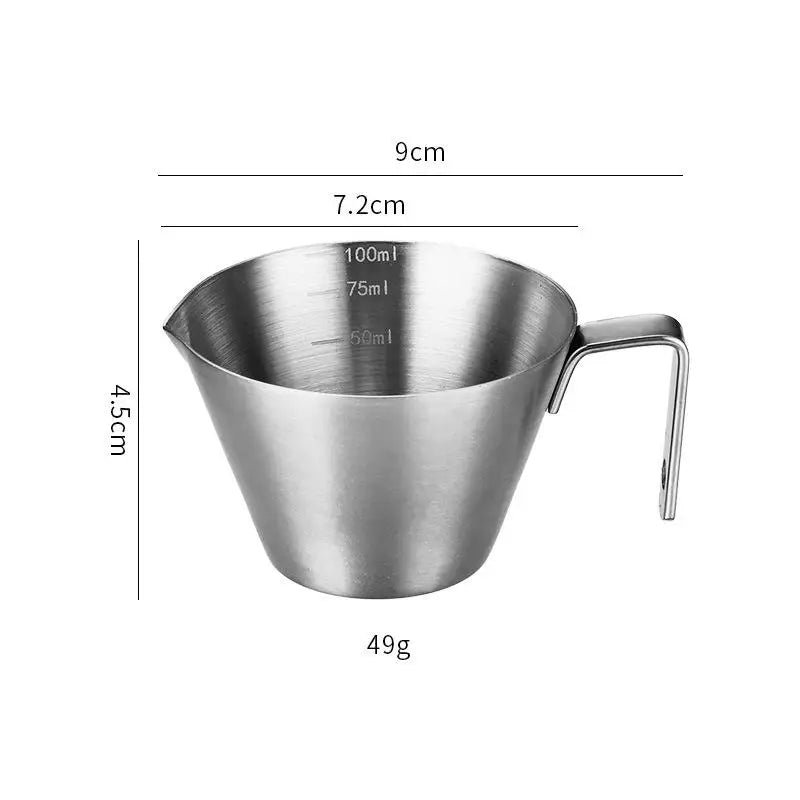 1PCS Stainless Steel Coffee Measuring Cup Kitchen Tool Scale Mark Espresso Shot Cup Coffee Machine Accessories Measure Mug