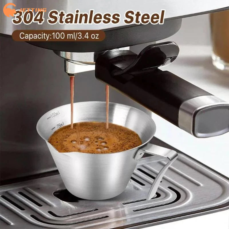 1PCS Stainless Steel Coffee Measuring Cup Kitchen Tool Scale Mark Espresso Shot Cup Coffee Machine Accessories Measure Mug
